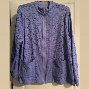 Denim & Co Lace Zipper Jacket